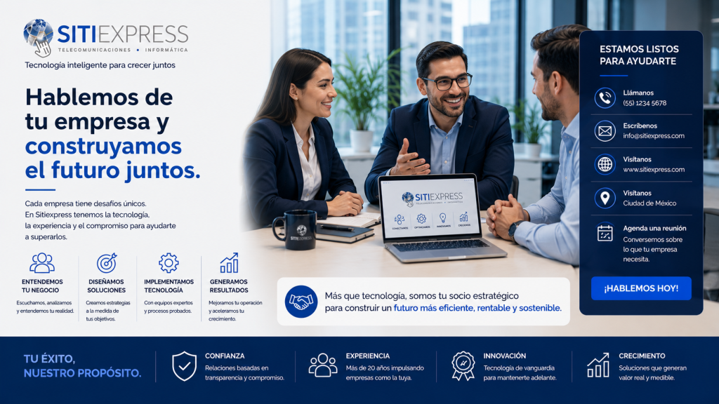 Consultores empresariales conversando con un cliente para identificar oportunidades de mejora y crecimiento.