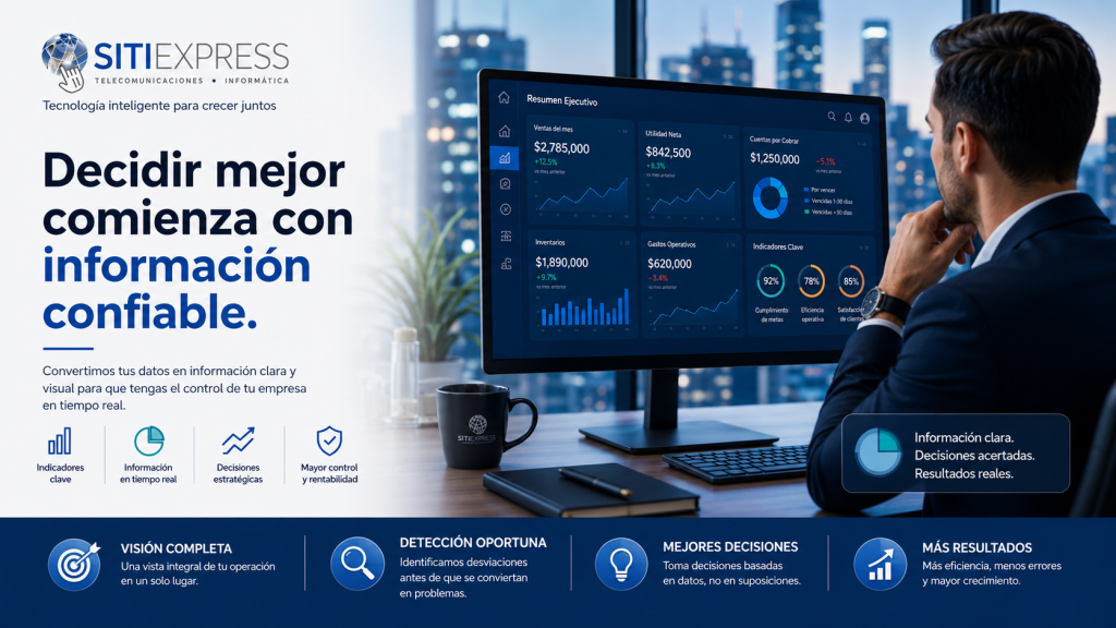 Empresario revisando indicadores para construir una empresa que funcione sin depender de su presencia diaria.